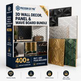 3D Wall Decor & Wave Panel CNC Design Bundle – VOL 1 | 400+ RLF & ART Files