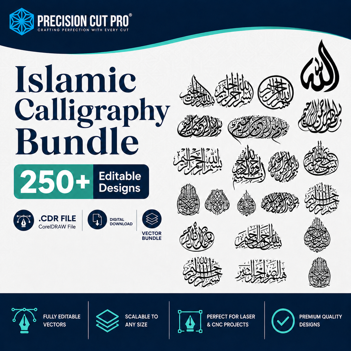 Islamic Calligraphy Bundle | 250+ Editable CDR Vector Designs